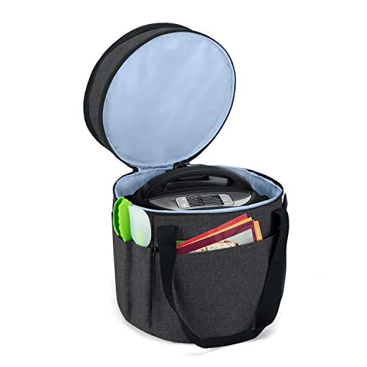 Luxja Tasche für Instant Pot IP-DUO60, Tragetasche für 6 Liter Elektrische Schnellkochtöpfe und Zubehör, Schwarz