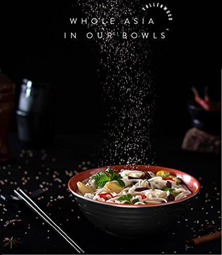 4 Set, 16 Pieces. Ramen Bowl Set, Asian Japanese Soup With Spoons Chopsticks And Stands, Restaurant Quality Melamine, Large 37 Oz For Noodles, Pho, Noodle, Udon, Thai, Chinese Dinnerware. #TOP6