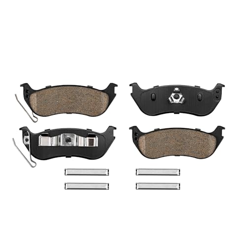 Image of Detroit Axle - Rear Brake Pads for Ford 2006-2010 Explorer Mercury Mountaineer 2007-2010 Explorer Sport Trac Ceramic Brake Pads with Hardware 2008 2009 Replacement