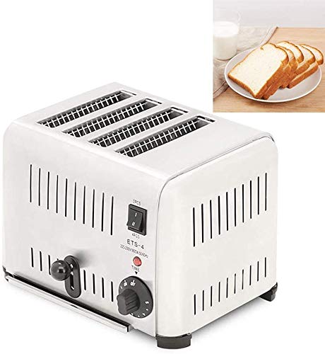 Elektrischer Toaster für den Haushalt 4 Scheiben Automatische Sandwich-Maschine mit Pop-up-Aufheizfunktionen zum Auftauen, 6-Schatten-Steuerung,