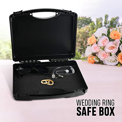 Wedding Ring Security Box with Black Sun Glasses and Top Secret Spy Ear Piece Ring Bearer Gifts Special Agent Ring Bearer Suitcase for Kids