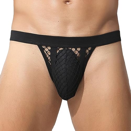 Sexy Thongs for Men Low Rise Mesh Breathable Transparent Stretch Soft Pouch Briefs G-Strings Trunks 2025