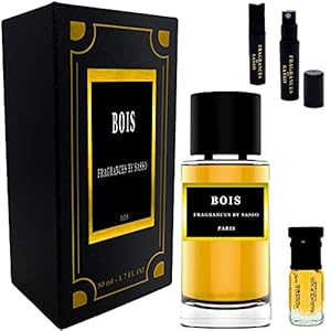 COLLECTION PRIVEE PARFUM BOIS – Fragrances by Sasso | 1 Musc 3ml + 2 Echantillon Parfum OFFERT | Extrait de Parfum GENERIQUE 50ml Haut de Gamme | Coffret Cadeau Homme/Femme | Made in France