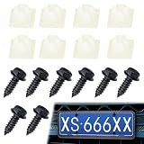 BFXM 8 Set License Plate Fasteners with Nylon Inserts, Rustproof Stainless Steel License Plate Screws for Cars, SUVs, Trucks