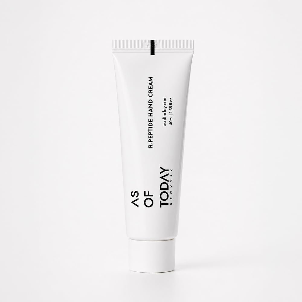 AS OF TODAY R Peptide Hand Cream | Shea Butter & Macadamia Nut Oil with Niacinamide | Hydrating Hand Lotion for Dry Cracked Hands | Travel Size Moisturizer | Clean Beauty Skincare | 1.35 fl oz Tube