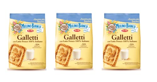 Barilla Mulino Bianco Galletti - 3 Biscotti A Bread Con Latte Fresco Italiano 800 G