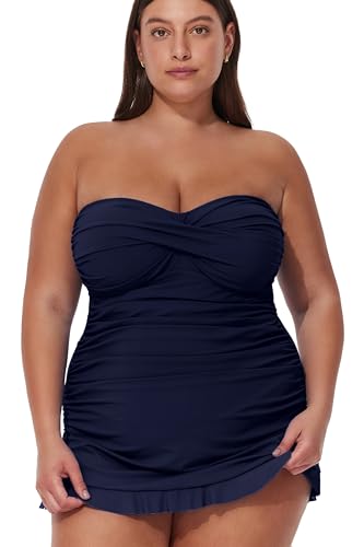 Profile by Gottex Women's Tutti Frutti Plus Size Bandeau Swimdress4