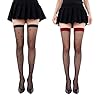 DOKRIN Autoreggenti da donna,2 paia di calze nere sopra il ginocchio con pois, calze rosse ultrasottili, calzini alti fino alla coscia
