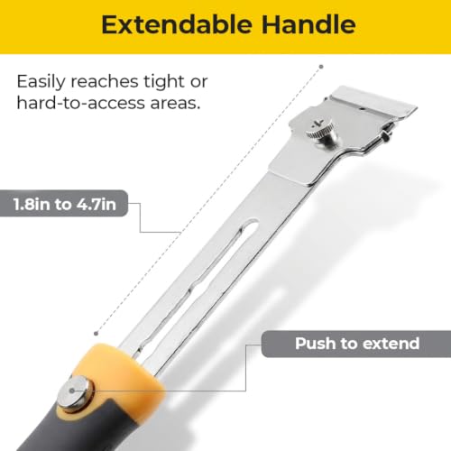 Image of Serplex Razor Blade Scraper Set with Adjustable Handle for Home Use