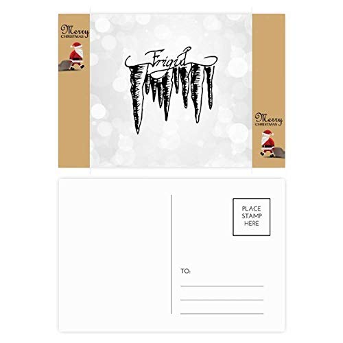 Cartes postales Icicle Père Noël peintes à la main, lot de 20 pour éviter les oublis
