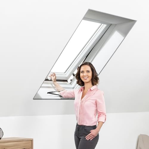 empasa Insektenschutz Fliegengitter für Dachfenster mit Klettband, individuell zuschneidbar, ohne Bohren, max. 140 x 170 cm, schwarz empasa Insektenschutz Fliegengitter für Dachfenster mit Klettband, individuell zuschneidbar, ohne Bohren, max. 140 x 170 cm, schwarz