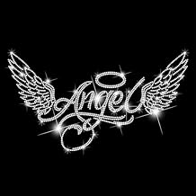 SUPERDANT Angel Iron on Rhinestones for Clothes Wings Crystal Heat Transfer Stickers Iron on Decals Rhinestone Patches for Woman Girl T-Shirt Clothing Hoodie Jackets DIY Art Craft Gifts