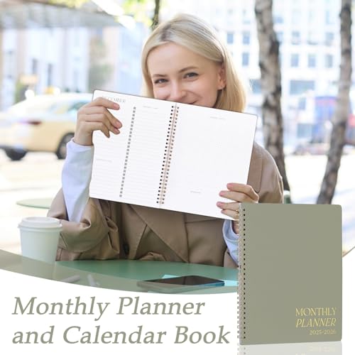 Planificador mensual del calendario 2025-2026 elegante con acabado premium y papel suave 2