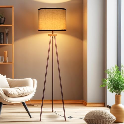 VELXEE Tripod Floor Lamp, Mid Century Standing Lamp, Modern Design Studying Light for Living Room, Bedroom, Study Room and Office