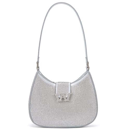 Image of BBTT.ful Rhinestone Evening Handbags Sparkling Crystal Purse Daily Casual Shoulder Bag