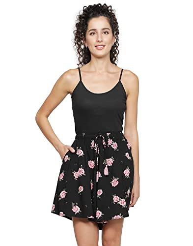 Image of B STORIES Women's Ultra-Soft Printed 100% Viscose Culotte Shorts | Soft Casual High Waist Lounge Shorts | Girls Ladies Stylish Quirky Casual Summer Beach Bottoms (S-XXL)