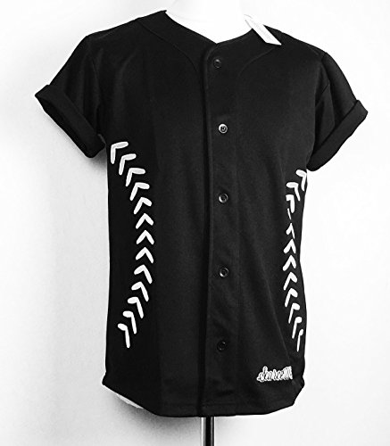 Baseball jersey noir cousu vêtement sport oversize taille 2XL ample