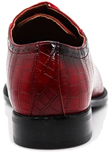 Image of Gator3N Men's Alligator Crocodile Print Oxfords Fashion Lace Up Dress Shoes