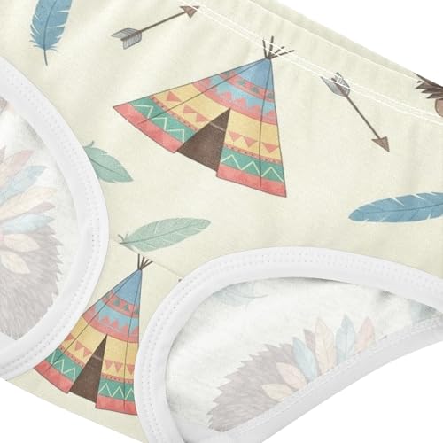 Cotton Girls Underwear Toddlers Classical Cute Hedgehogs Beige Panties Little Girl Funny Briefs Underpants 2t4