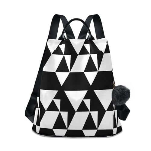 Triangle Background Backpack for Women Anti Theft Large Fashion Travel Shoulder Bag Purse Rucksack Lightweight