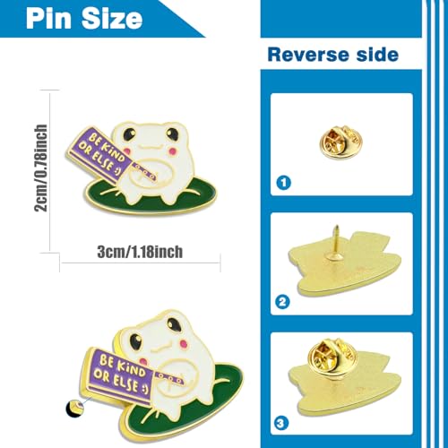Image of 10 /20 /50 /100Pcs Be Kind Or Else Frog With Knife Enamel Pins Bluk -Funny Novelty Lapel Pins Badge Brooch Souvenir For Clothing Backpack Bags