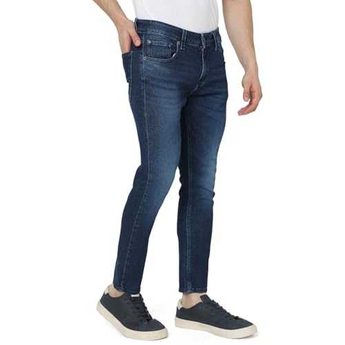 Image of Spykar Men's Kano Slim Fit Mid-Rise Jeans (Ankle Length)