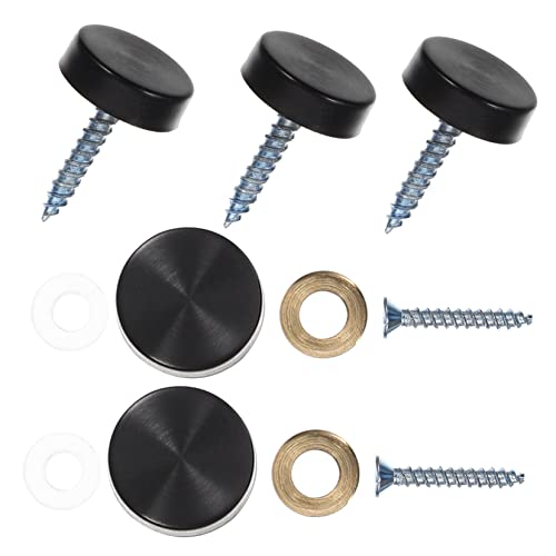 Ipetboom 5 Satz Edelstahl Dekor Schrauben 16mm 304 Schwarz Mit Abdeckkappen Für Schilder Werbetafeln Möbel Industrial Befestigung Ipetboom 5 Satz Edelstahl Dekor Schrauben 16mm 304 Schwarz Mit Abdeckkappen Für Schilder Werbetafeln Möbel Industrial Befestigung