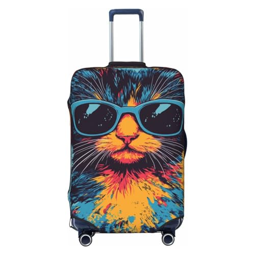 Woshuwo Dj Cat Housse de protection élastique pour valise, anti-poussière, résistante aux rayures, convient pour 55,9 à 61 cm