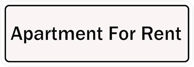 Apartment for Rent Sign 3X10 Inch Acrylic Plastic Sign with Symbols, Self-Adhesive, for Restaurant, Salons, Hotel, Motel, Rest Stops, Public Restrooms