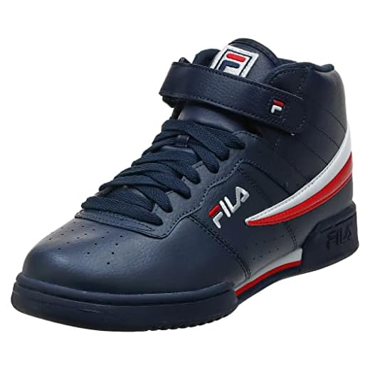 Fila Men's f-13v lea/syn Fashion Sneaker, Navy/White Red, 10 M US