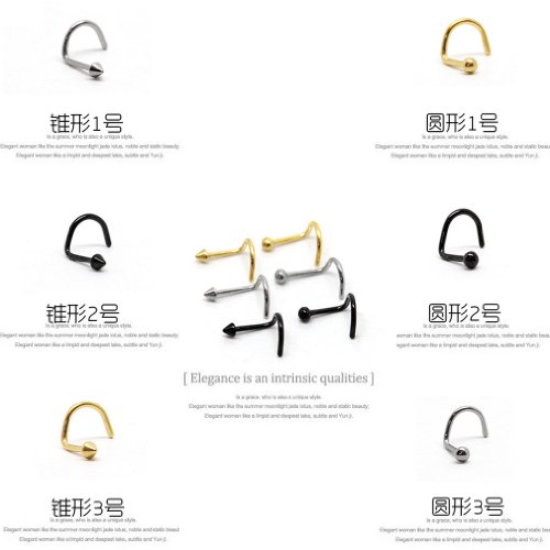 Thenice 12 Pcs 16 Gauge 1.2 Mm Nose Stud Body Piercing Hooks Earrings Ear Rings #TOP4
