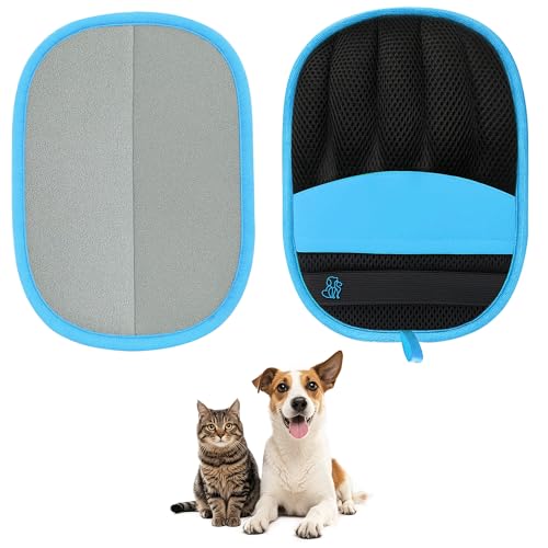 GEVECORI Magic Brush Pet Hair Removal Glove 2 Pack Electrostatic Remover Glove for Dogs and Cats the Magic Brush Pure Path Pet dog Cat Hair Remover for Furniture Clothes Car Seats & Couch (2 PCS)