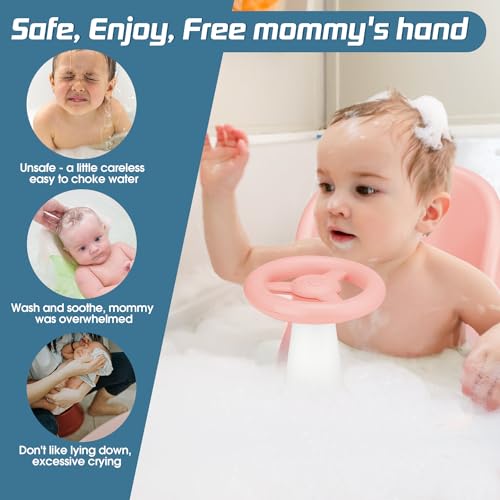 Image of Baby Bath Seat with Tray for Babies 6 Months & Up, Baby Bathtub Seat with Ultra Strong Suction Cups, Infant Bathtub Support Chair Soft Cushion & Ergonomic Backrest, Ideal Gift for Infants (Pink)