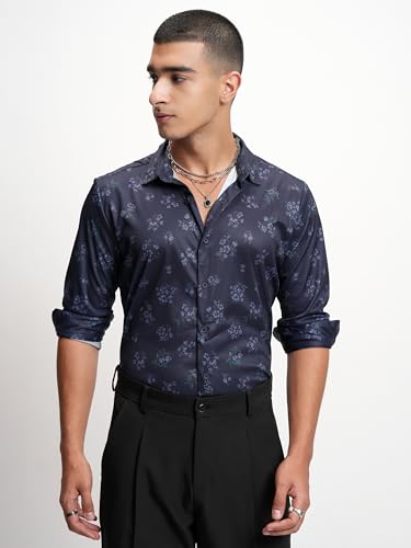 Image of Highlander Men's Slim Fit Striped Casual Shirt | Modern & Relaxed | Vertical Stripes a Sleek, Trendy Look