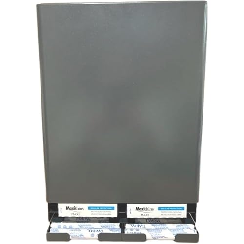 GG Golden Group INTERNATIONAL Tampon & sanitary napkin free vending dispenser for public restroom, steel cabinet with lock, wall mountable, gray SD9000GY