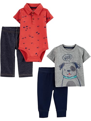 Image of Simple Joys by Carter's baby-boys 4-piece Bodysuit, Top, and Pant Set