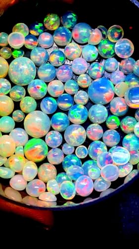 Cabochon opale éthiopienne 4 mm : pierre naturelle multicolore pour bijoux