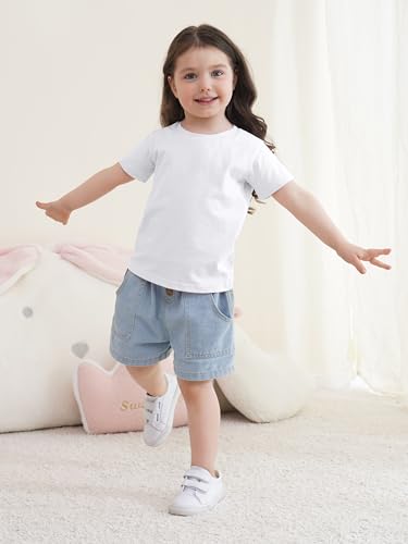 3 Pack Toddler Girls Shirts Kids Short Sleeve Shirts Toddler Girls Tops Tees Tshirts Summer T-Shirt Cotton4