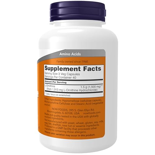 NOW L-オルニチン 500mg 120カプセル