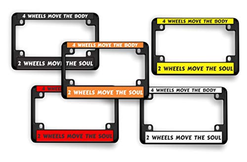 Motorcycle Personalized Black Metal Laser Engraved Standard Usa Size (4”X 7”) With Custom Text Design - Moto License Plate Frame - Black/Red Text #TOP7