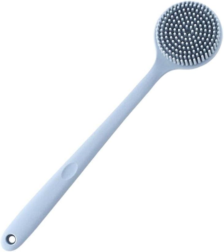 Massage Brush Bathing Brush Practical Back Cleansing Scrubber Silicone Bath Brush Multi-Function Body Long Handle Double-Sided Shower Brush Back Massage Exfoliation Wisp Body Scrub Brush