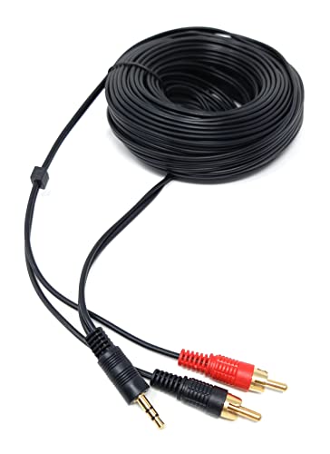 Câble RCA 20m DRUT Cordon Jack 3.5mm pour Brancher un Smartphone sur Amplificateur de Salon