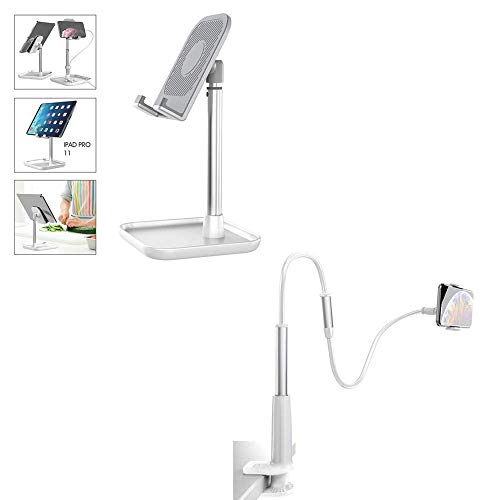 Licheers Cell Phone Stand-White with Gooseneck Phone Holder-White Bundle
