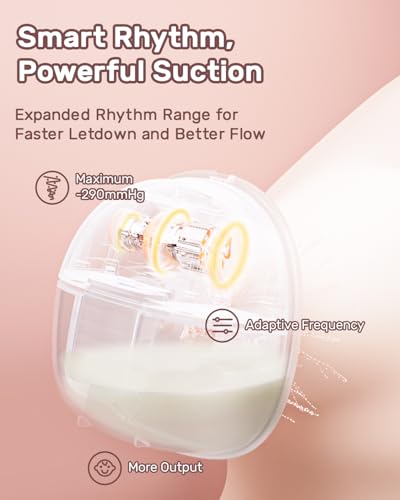 NCVI Wearable Hands Free Breast Pump, 4 Modes & 9 Levels with Multitronic Suction, Ultra-Quiet <42dB, Long Battery Life (150min), 21/24mm Flange Insert, Portable Electric Breastfeeding Pump for Moms - Image 5