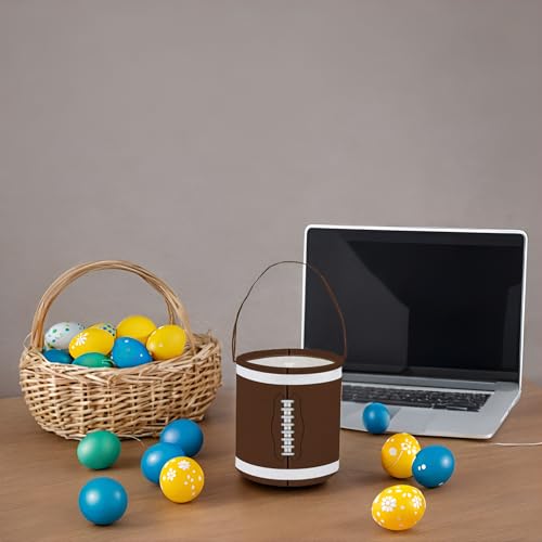 Image of Football Easter Bucket Easter Basket for Kids Baby Storage Basket Cute Toy Storage Bin Organizer Shelf Book Basket Easter Room Decor(Football)