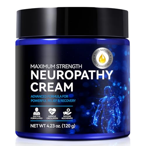 Neuropathy Nerve Relief Cream Extra Strong Neuropathy Pain Relief Cream for Massaging Joints & Muscles Lower Back Feet Knees Neck & Shoulders - Infused with Natural Oils & Extracts 120g