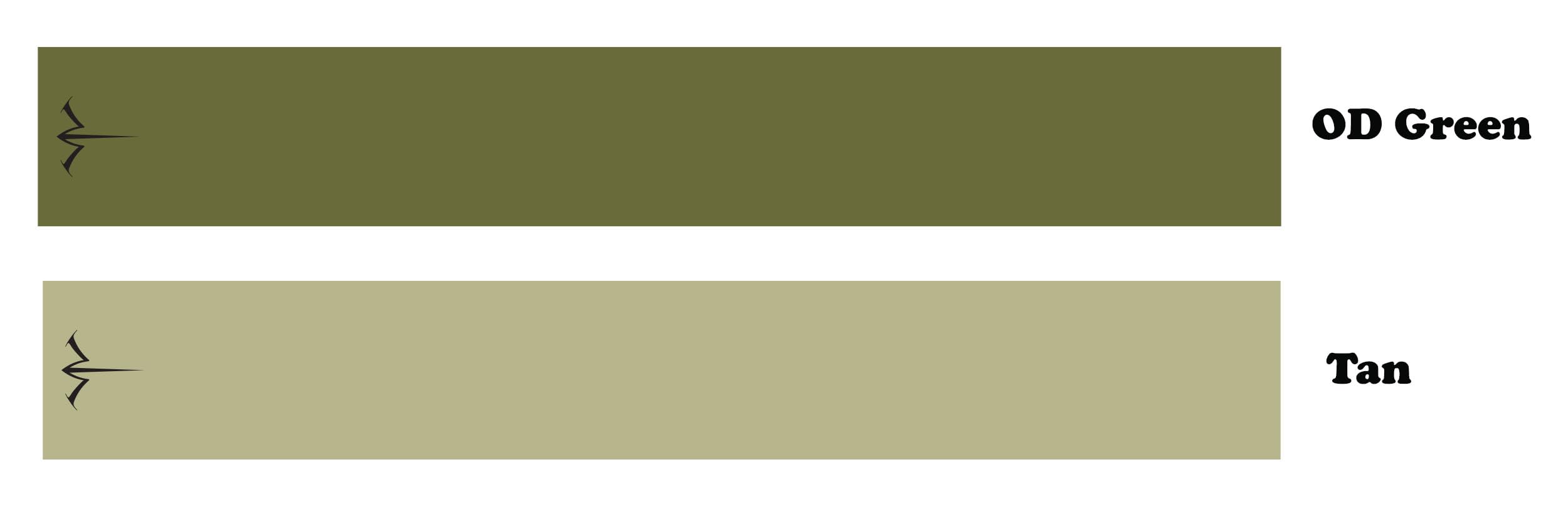 White Water Archery Solid OD Green or Tan Arrow Wraps Choose Length Width Color Gloss or Matte (Matte, Tan, 3