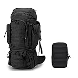 Mardingtop 50/60 Liter Erwachsene Taktischer Trekkingrucksacke Rucksack Outdoor Wanderrucksäcke (60L, Neu Schwarz+Schwarz)