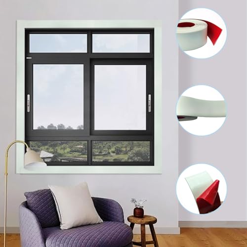 Fensterleiste Weiß Breite 50mm 3M, Flachleiste, Profilleiste, Abschlussleiste, Kunststoffleiste, Zierleiste, Kantenschutz, Wandschutz, Übergangsprofil, Die Lückenabdeckungsstreifen