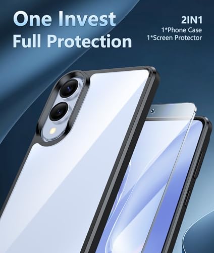 Image of FNTCASE for Samsung Galaxy S25-Edge Case: Clear Military Grade Drop Protection Anti Yellowing Cell Phone Cover - Rugged Shockproof Protective Bumper Transparent Phonecase